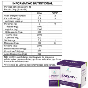 ENERGY® ATP ✚ Central Nutrition Sabor Tangerina | 30 Sachês de 10g