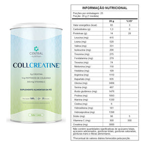COLLCREATINE® Sabor Limão Central Nutrition | 500g