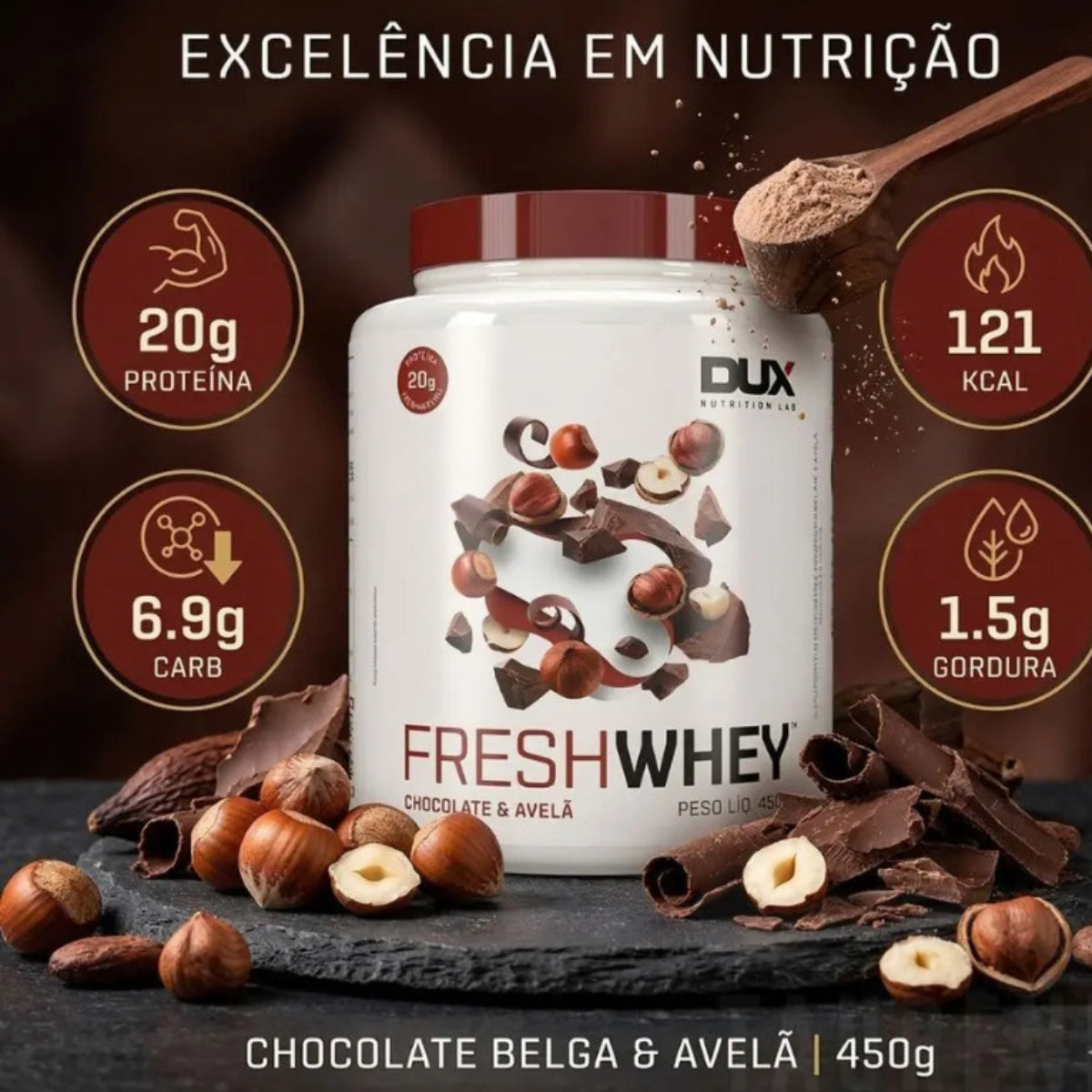 Fresh Whey  Chocolate e Avelã Dux | 450g