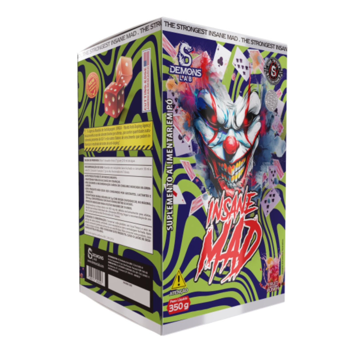 Pré Treino Insane Mad Novo Fruit Punch | Caixa 350g Demons Lab