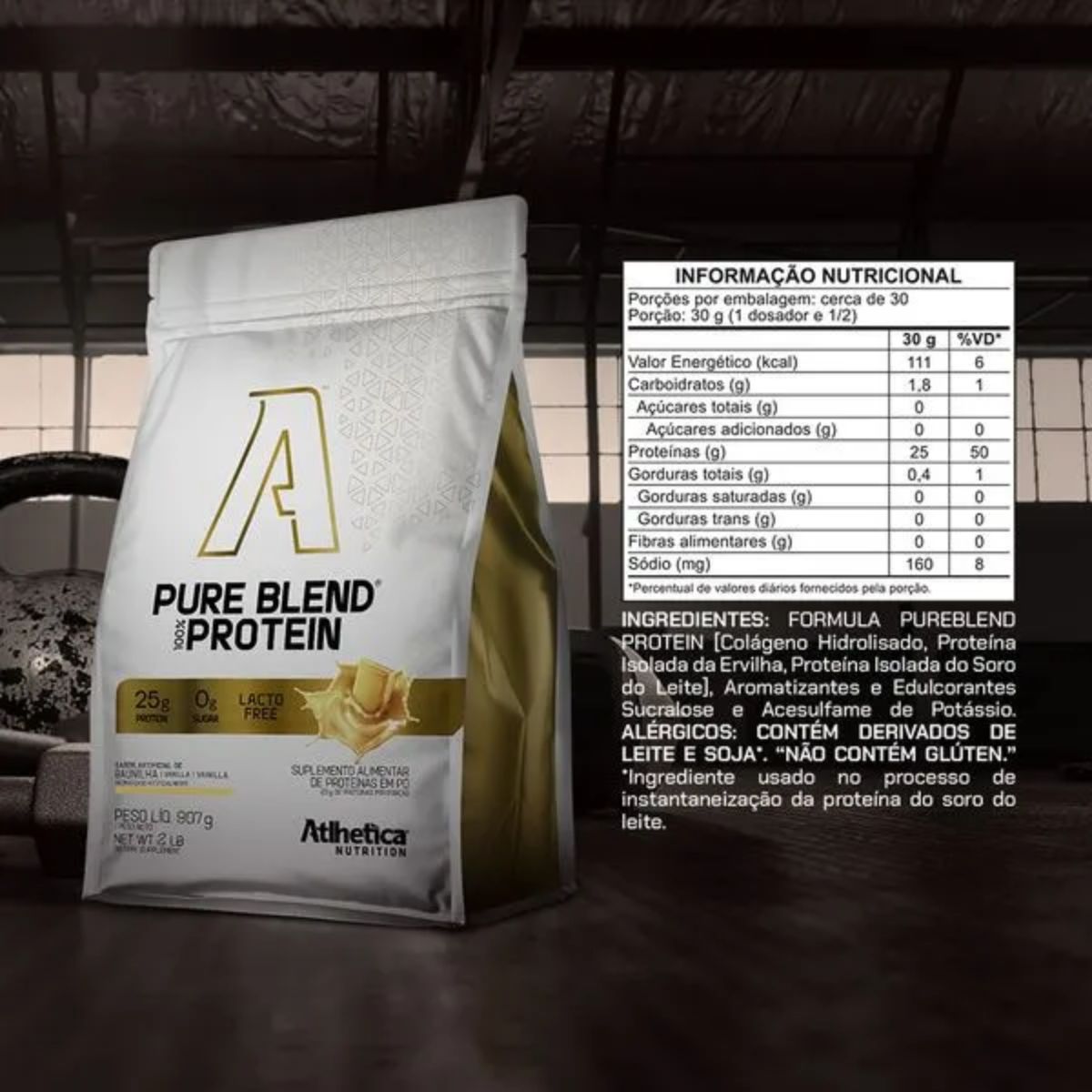 Pure Blend 100% Protein Atlhetica Nutrition Baunilha | 907g