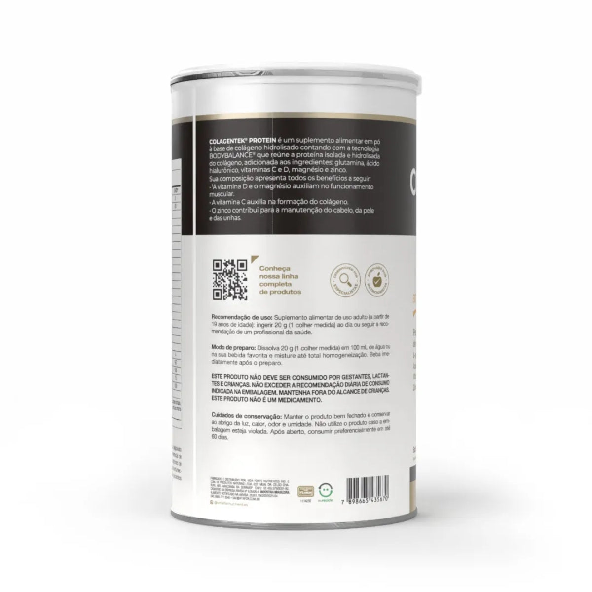 Colagentek Protein Sabor Cacau Vitafor | Lata 460g