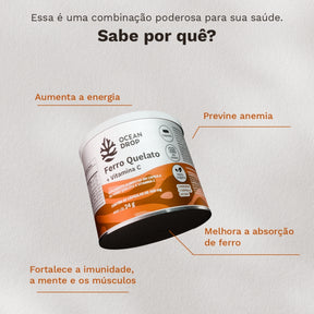Ferro Quelato + Vitamina C Ocean Drop | 60 cápsulas