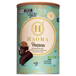 Paçoca de Castanha de Caju Amendoim e Coco com Chocolate Linha Stevia Haoma | 225g