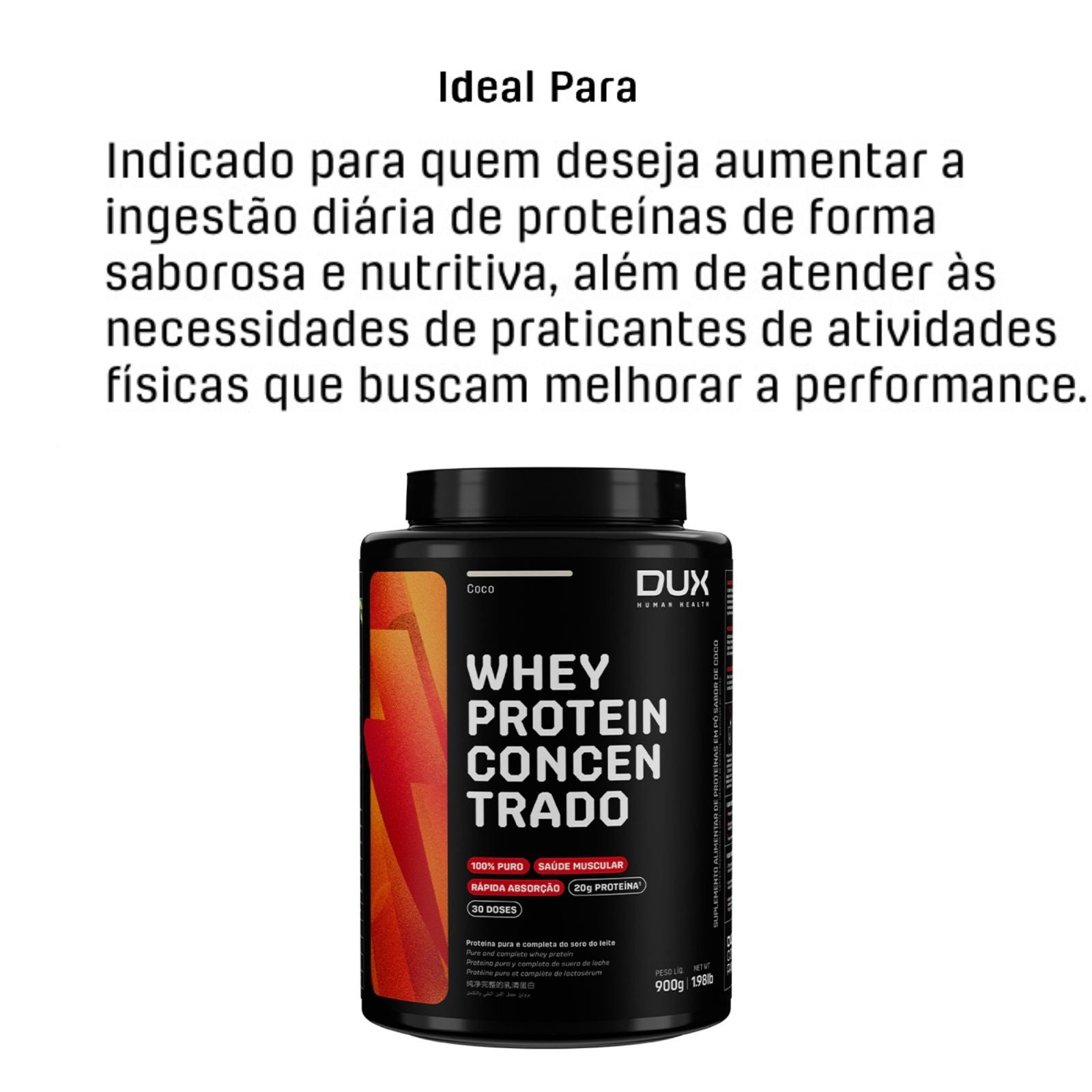 Whey Protein Concentrado Dux Human Health Coco | 900g