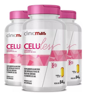 Kit | 3x Celuless Cártamo + Semente de Uva Clinicmais | 180 Caps