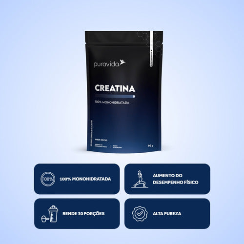 Kit Creatina 100% Monohidratada Puravida | 300g + 90g Sem Sabor