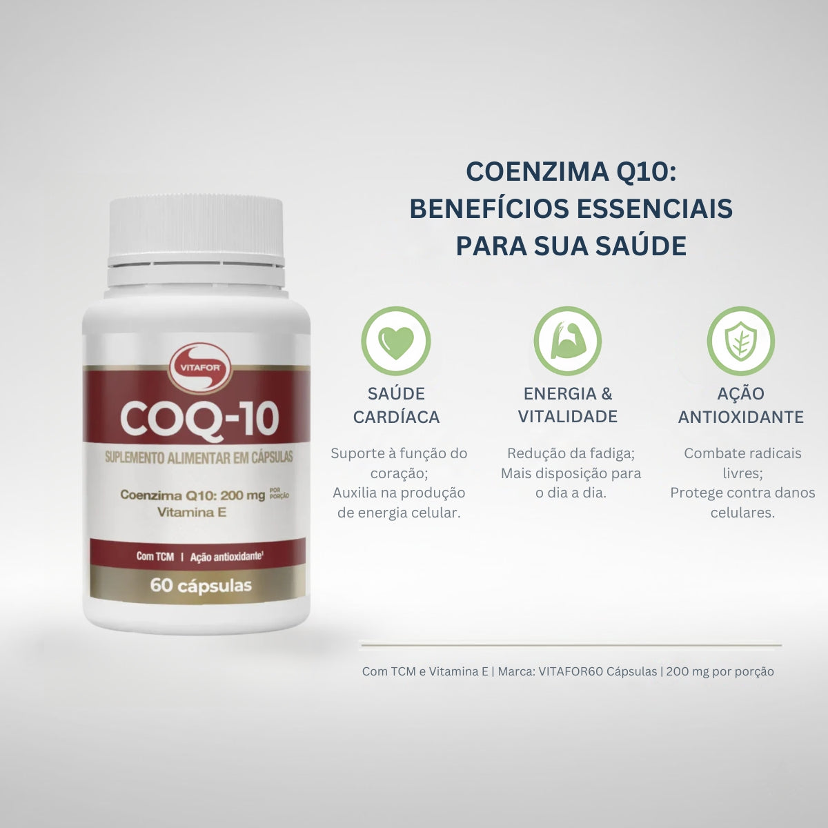 Coenzima Q10 200mg Vitafor | 60 cápsulas