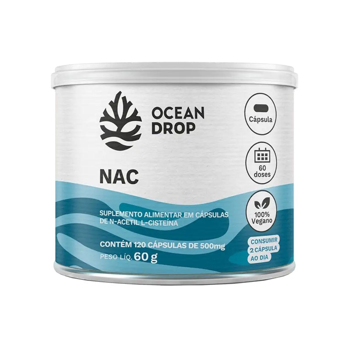 NAC L-Cisteína 500mg Ocean Drop | 120 cápsulas