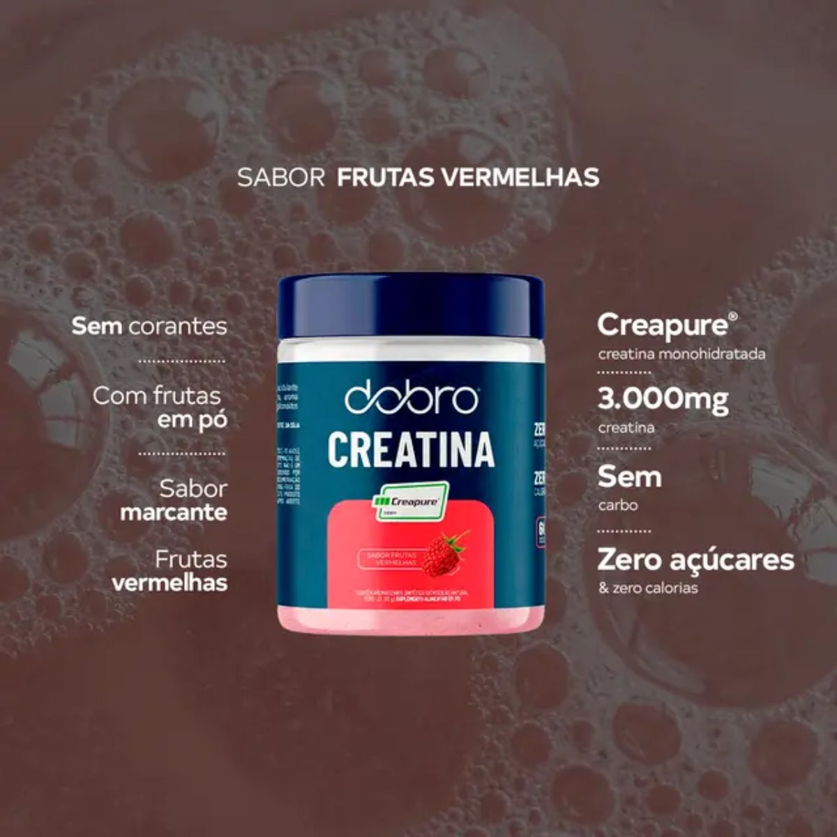 Creatina Creapure Sabor Frutas Vermelhas Dobro | 210g