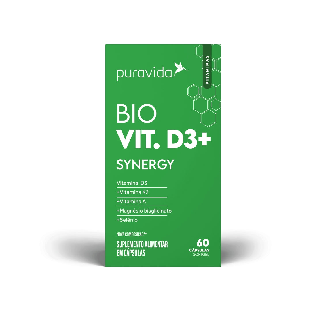 Vitamina D3 Synergy + K2 + A & Magnésio Bisglicinato + Selênio Puravida | 60 cápsulas