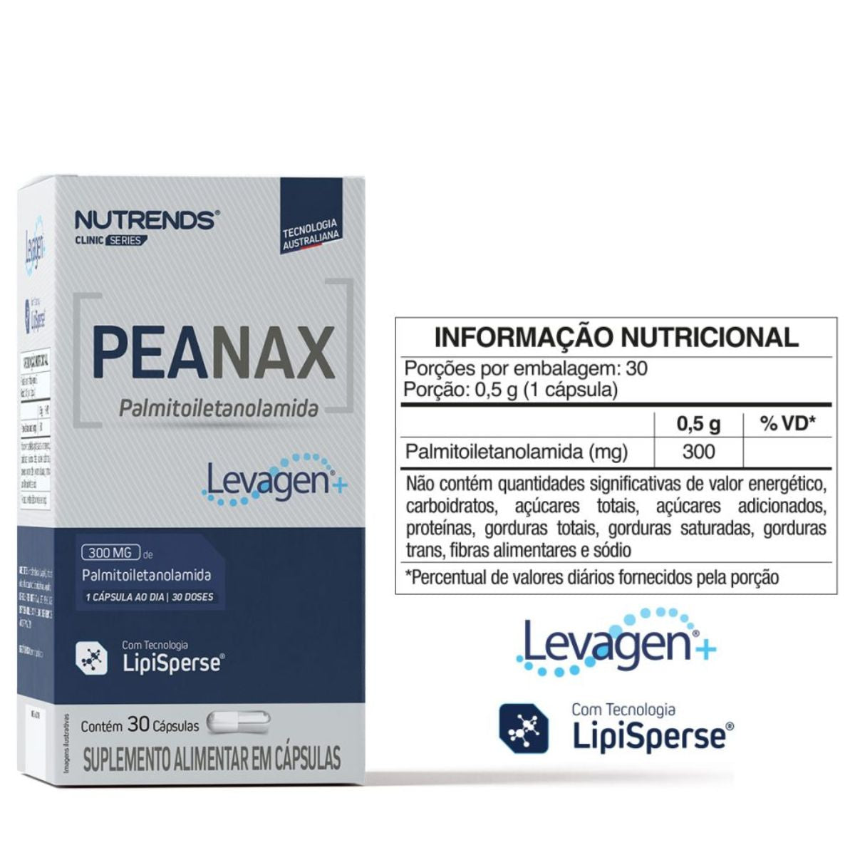 Peanax PALMITOILETANOLAMIDA Levagen Nutrends | 30 Cápsulas