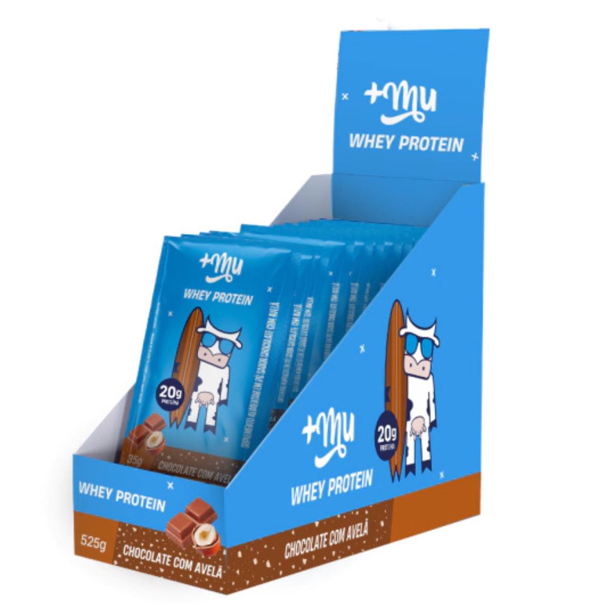 Whey Mais Mu Chocolate com Avelã | sachê unitário 39g