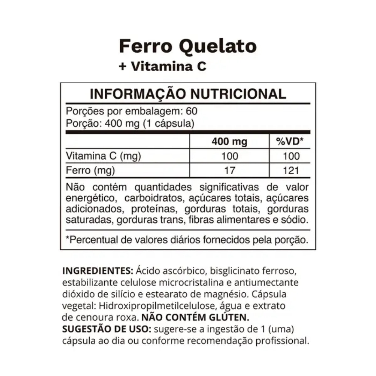 Ferro Quelato + Vitamina C Ocean Drop | 60 cápsulas