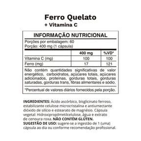 Ferro Quelato + Vitamina C Ocean Drop | 60 cápsulas