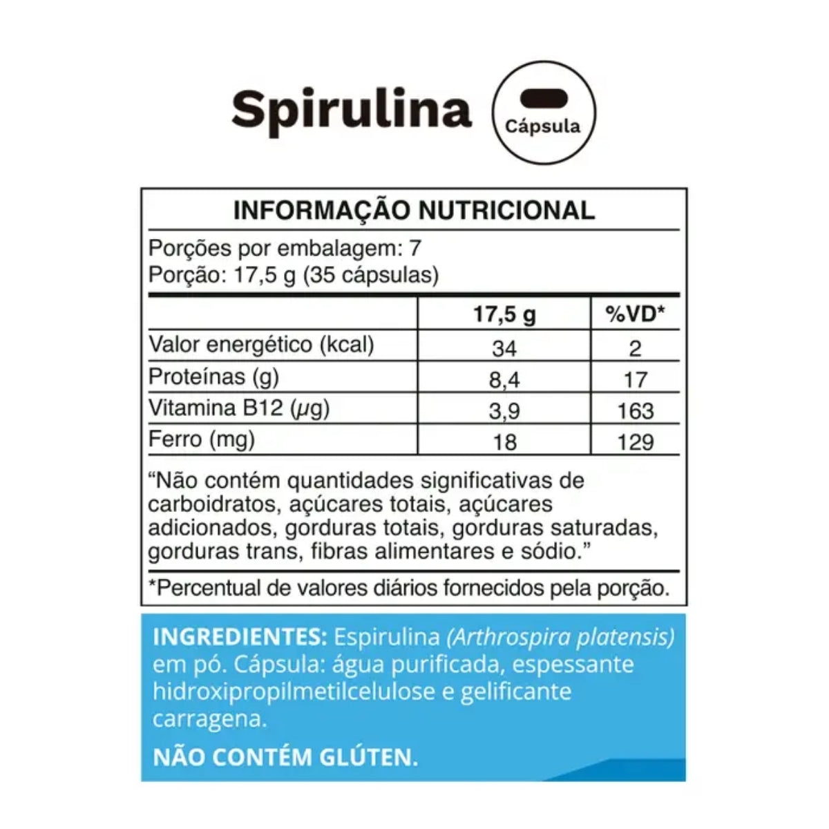 Spirulina 500mg Ocean Drop | 240 cápsulas