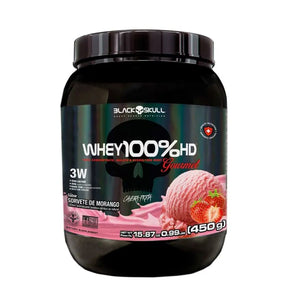 Whey 100%HD Gourmet Black Skull Sorvete de Morango | 450g