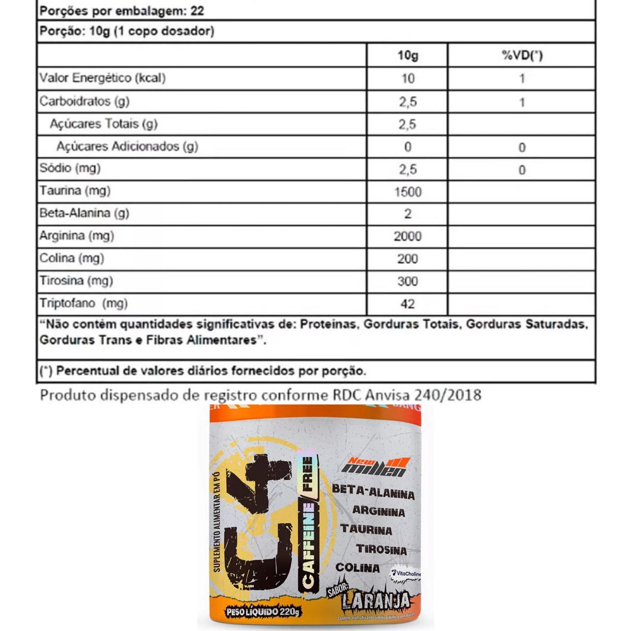 Pré Treino Sem Cafeína C4 Caffeine Free Laranja Nem Millen | 220g