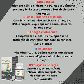 Multivitamínico TopVit Sênior 50+ Domina Farma | 60 cápsulas