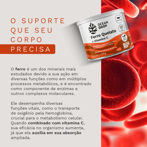 Ferro Quelato + Vitamina C Ocean Drop | 60 cápsulas