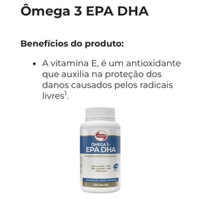 Ômega 3 Vitafor EPA DHA + Vitamina E | 120 Caps
