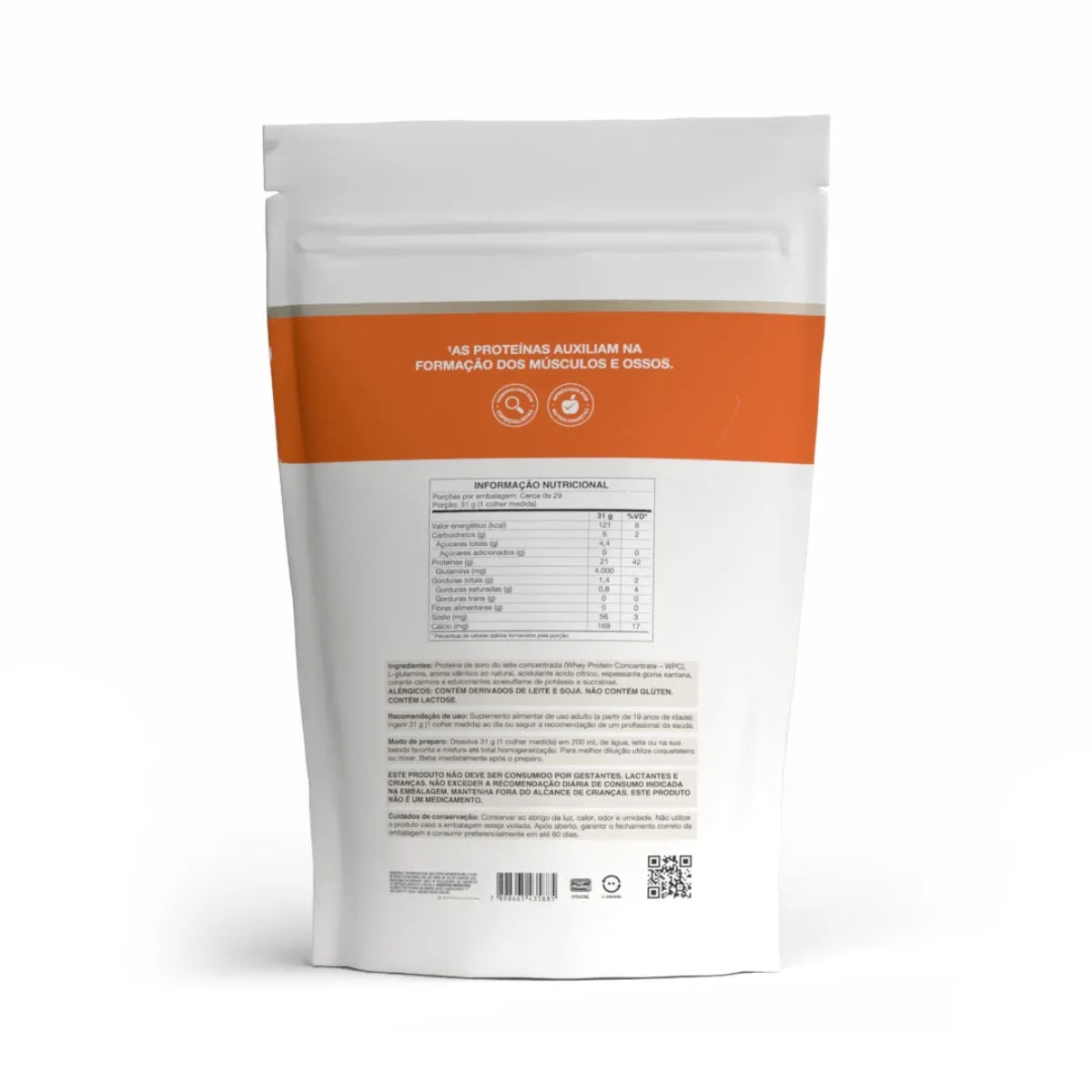 Whey Protein WPC Sabor Morango Vitafor | Sachê 900g