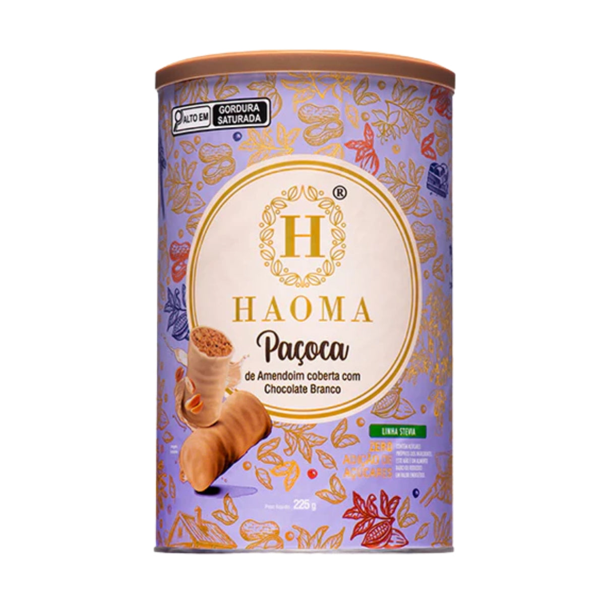 Paçoca  Amendoim com Chocolate Branco Linha Stevia Haoma | 225g