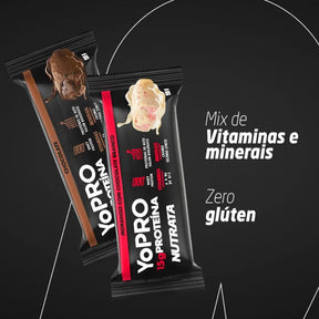 Barra YoPro Morango com Chocolate Branco Nutrata | Display 12x55g