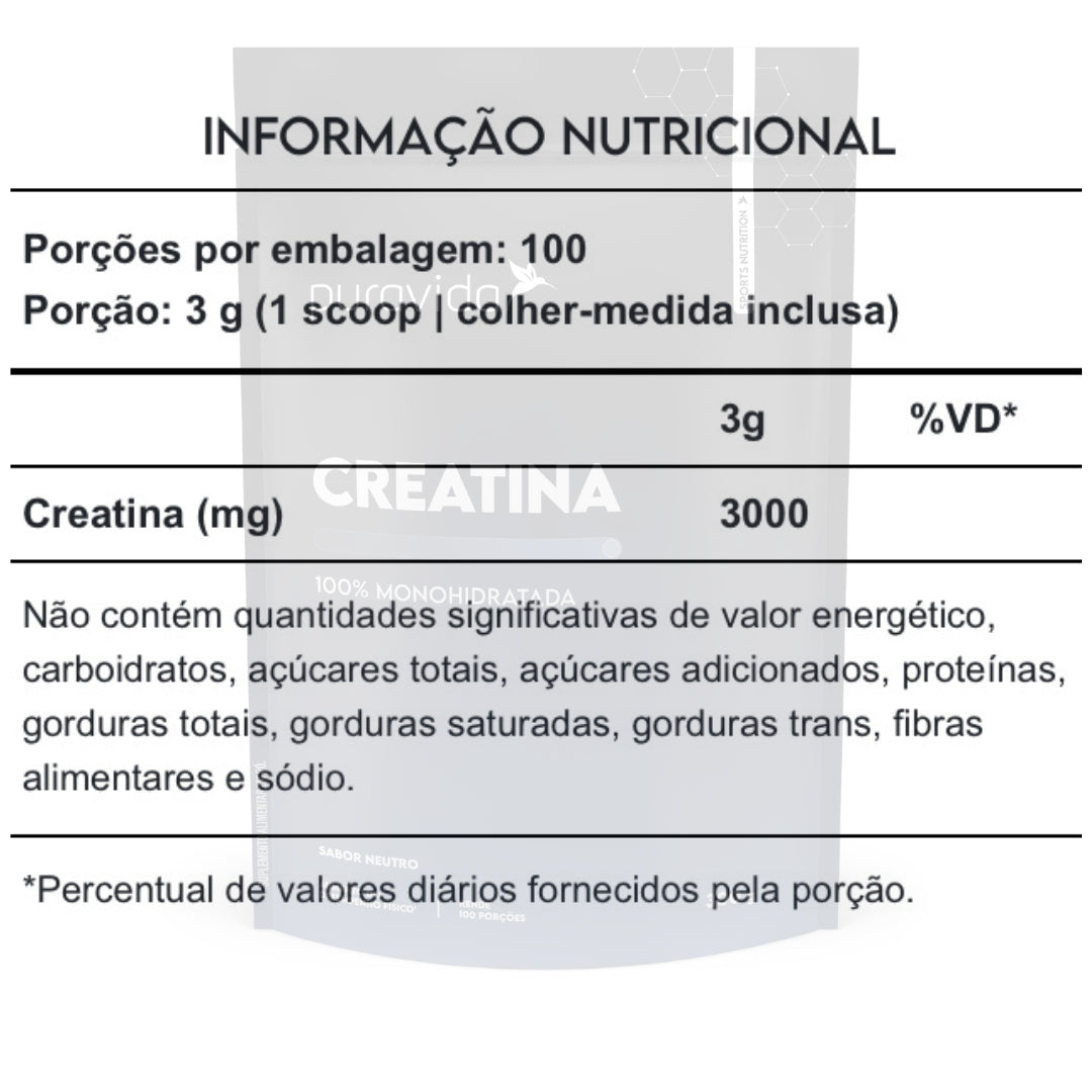 Creatina 100% Monohidratada Puravida | 300g