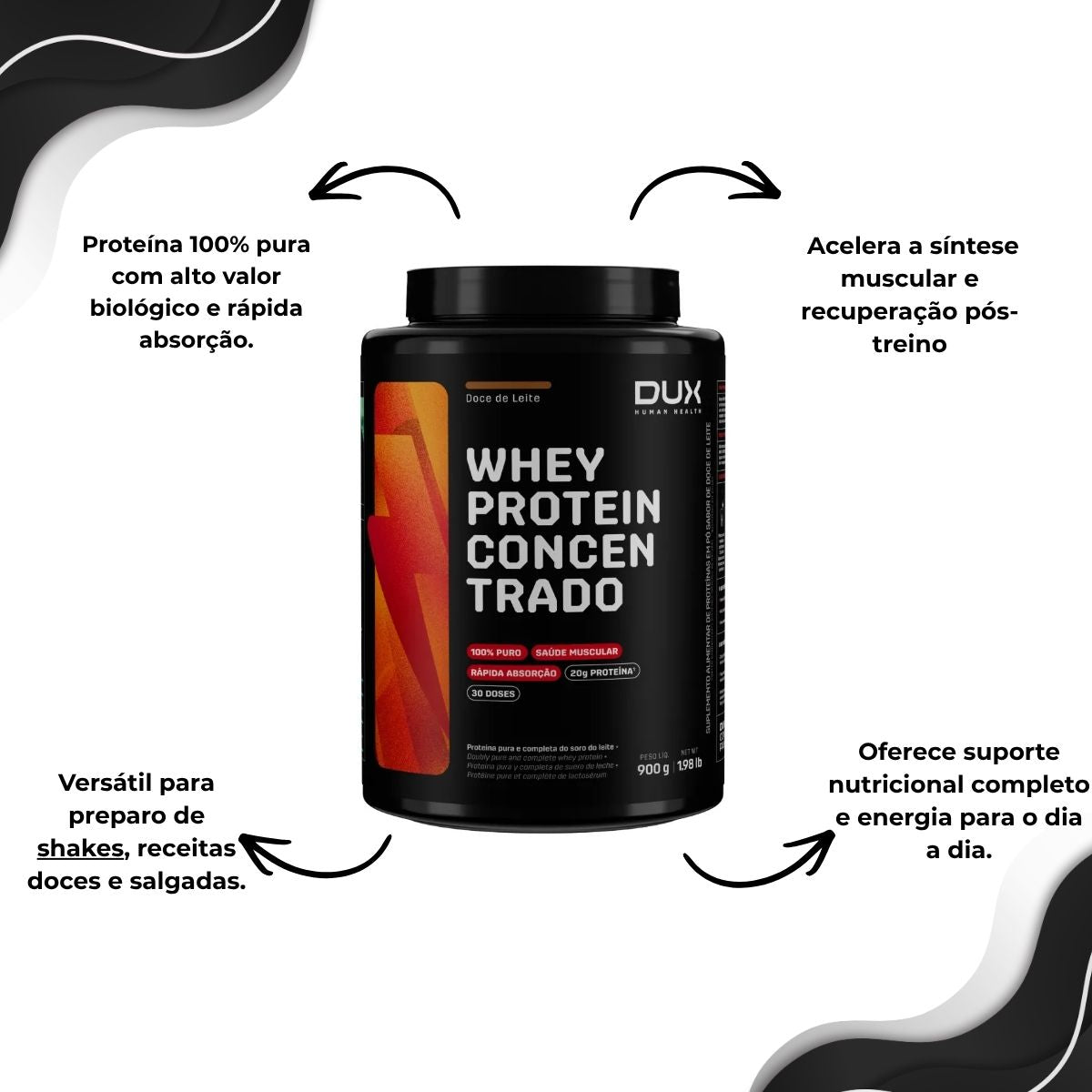 Whey Protein Concentrado Dux Human Doce de Leite | 900g