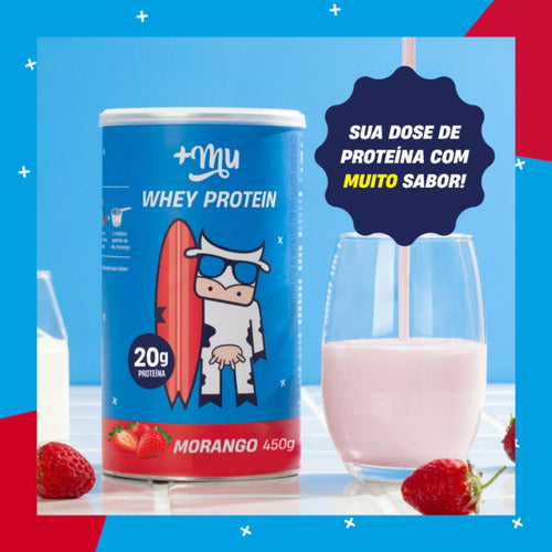 Whey Concentrado Mais Mu Morango | Pote 450g
