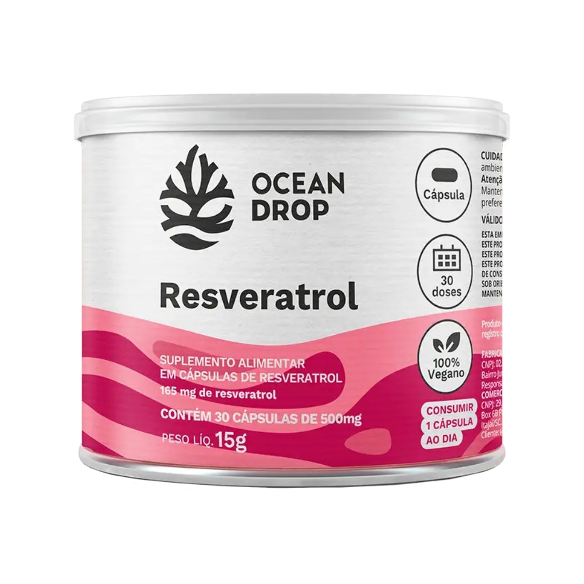 Resveratrol 500mg Ocean Drop | 30 cápsulas
