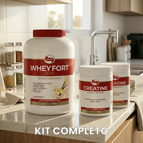 Whey Fort Baunilha (1,8kg) +2 Creatinas de (300g) – Vitafor
