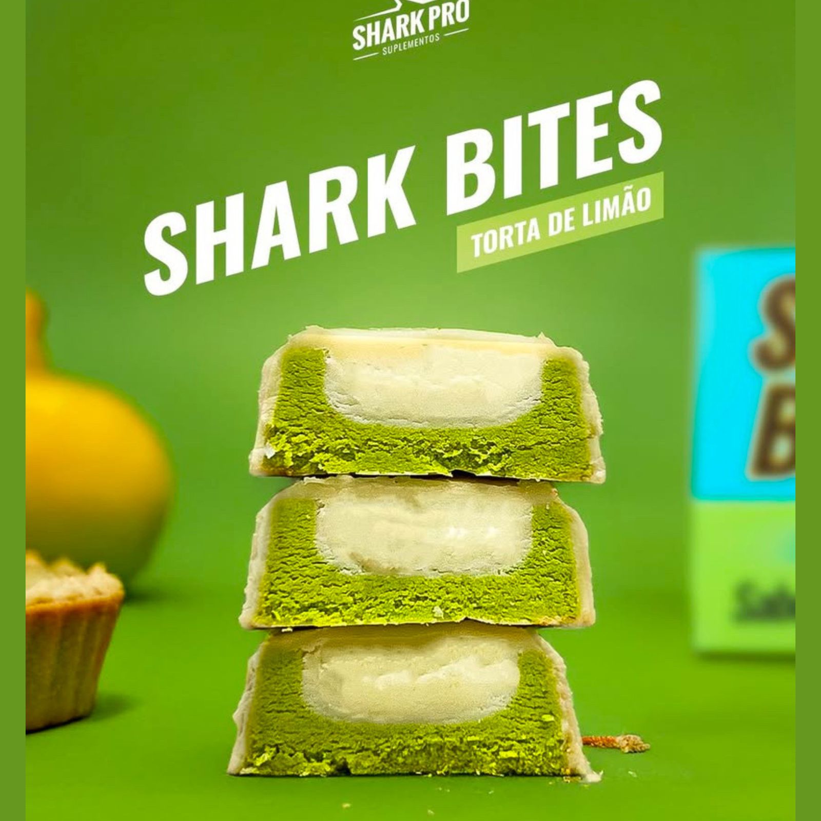 Barrinha Shark Bites Protein Bar Torta de Limão | 12x40g