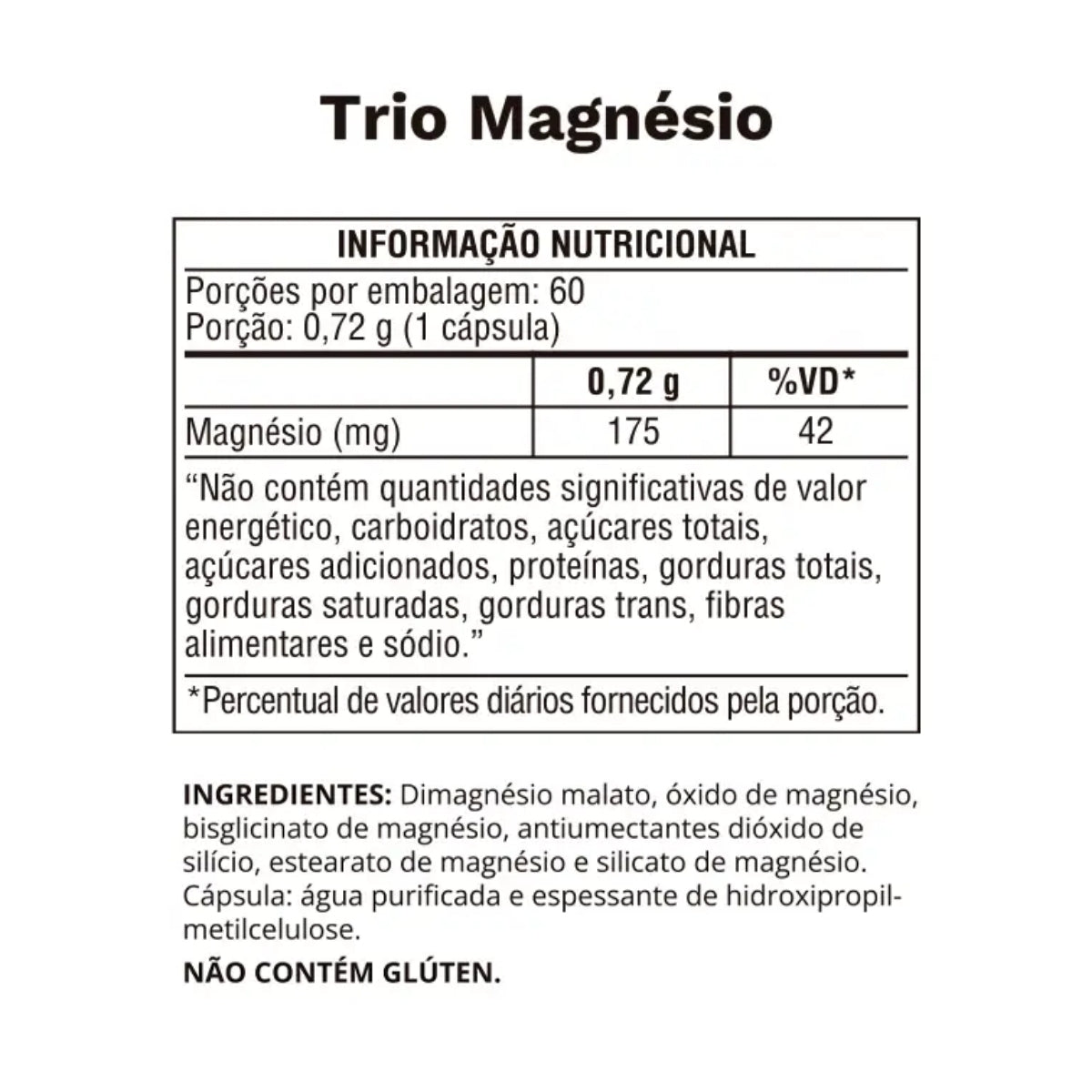 Trio Magnésio 720mg Ocean Drop | 60 cápsulas