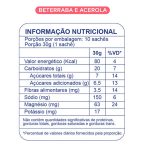 BT Gel Beterraba com Acerola Sem Cafeína Dobro | 10x30g