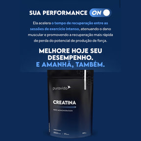 Kit Creatina 100% Monohidratada Puravida | 300g + 90g Sem Sabor