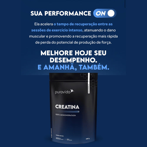 Kit Creatina 100% Monohidratada Puravida | 300g + 90g Sem Sabor