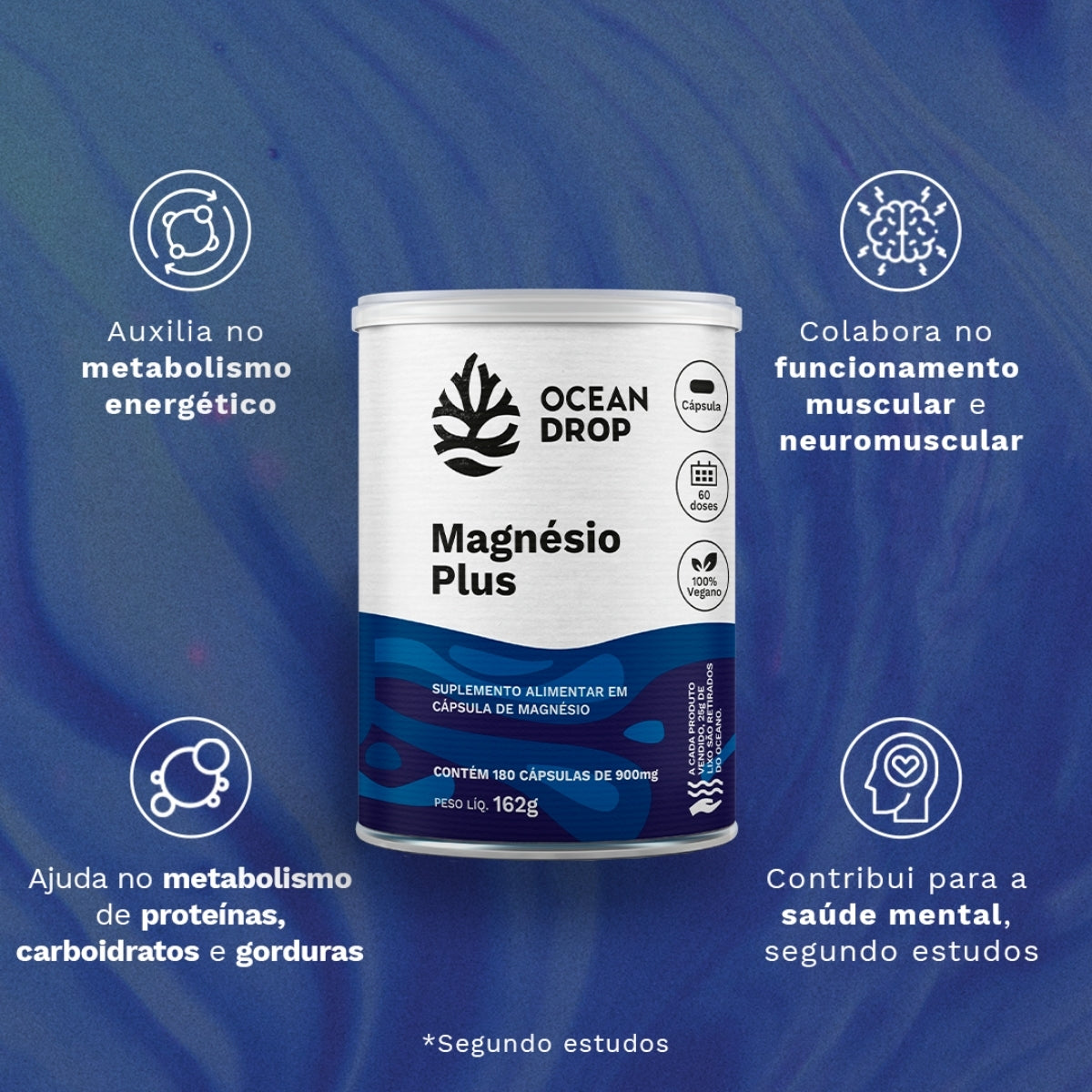 Magnésio Plus Ocean Drop | 180 cápsulas