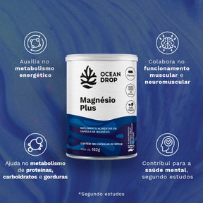 Magnésio Plus Ocean Drop | 180 cápsulas
