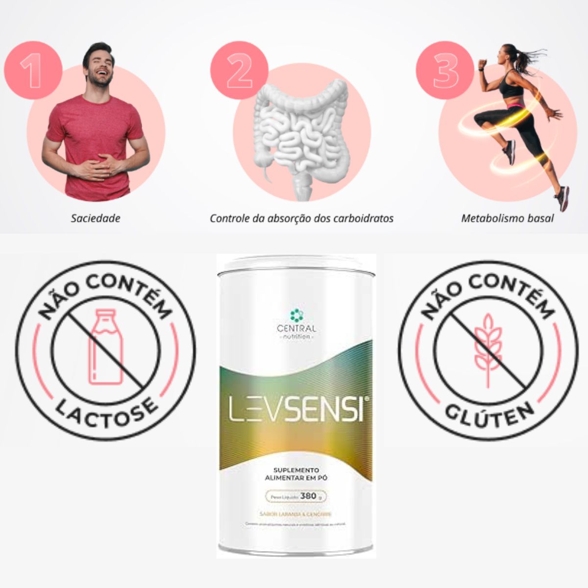 Levsensi Laranja & Gengibre Central Nutrition  | 380g