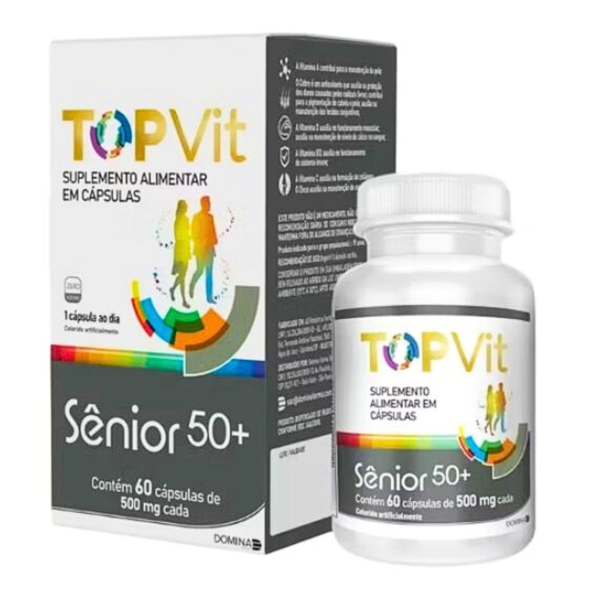 Multivitamínico TopVit Sênior 50+ Domina Farma | 60 cápsulas