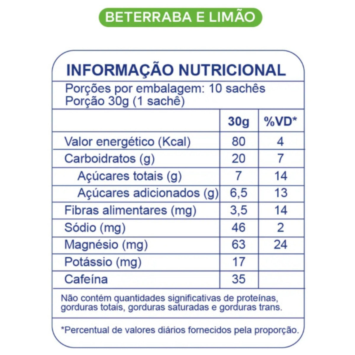 BT Gel Beterraba com Limão e Cafeína Dobro | 10x30g