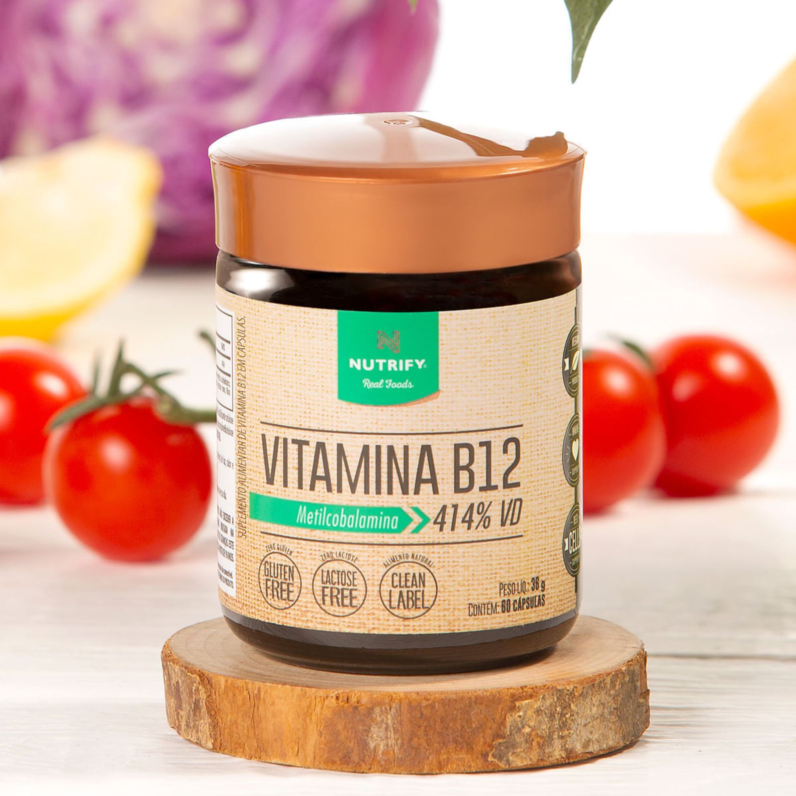 Vitamina B12 Metilcobalamina 414% Nutrify | 60 cápsulas