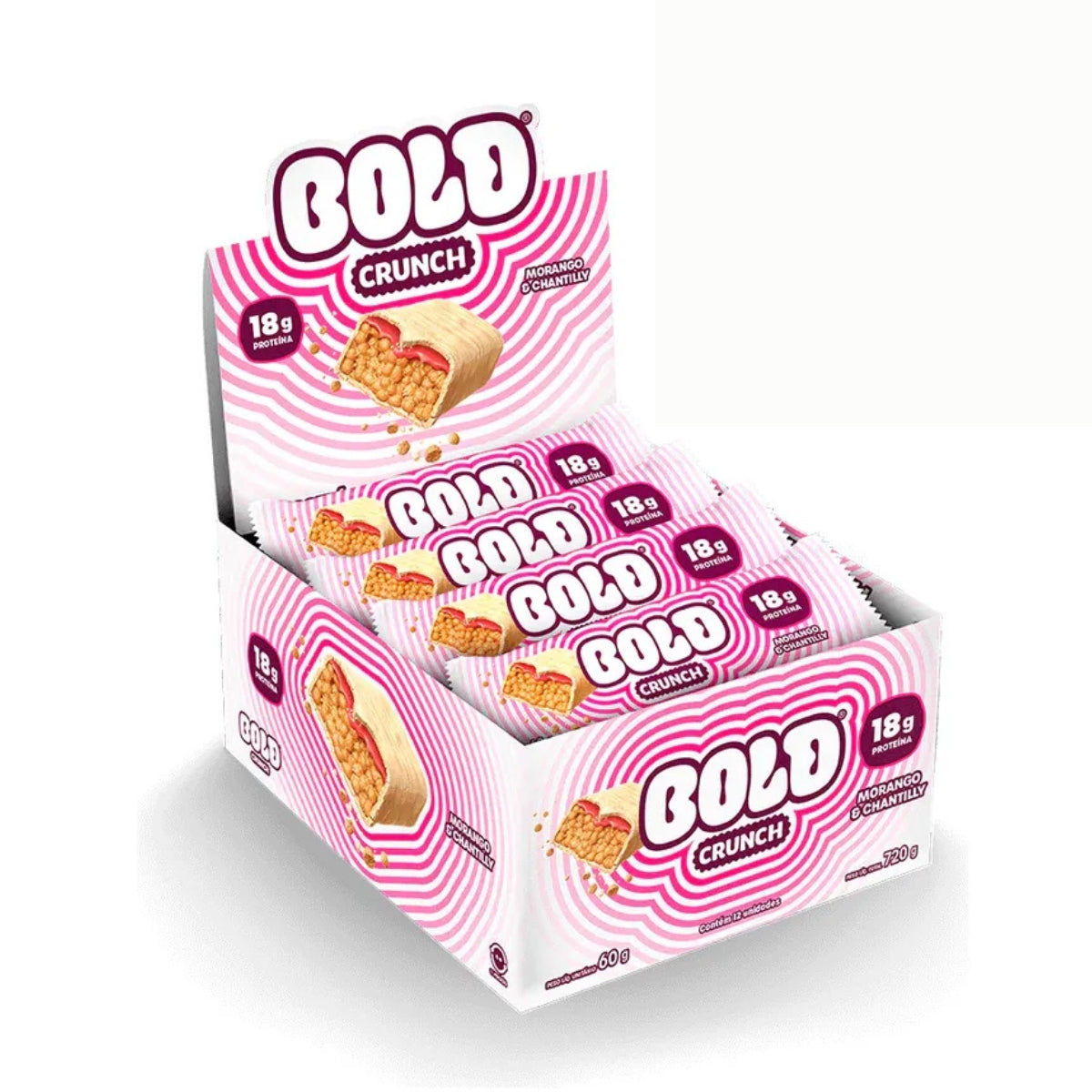 Barrinha Bold Crunch Morango e Chantilly | 12x60g