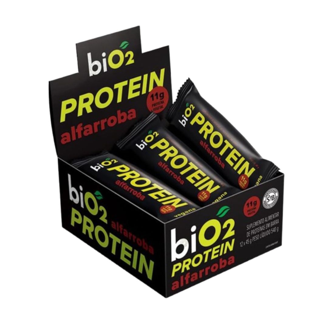 Barra de Proteína Vegana Alfarroba BiO2 | 12x 45g