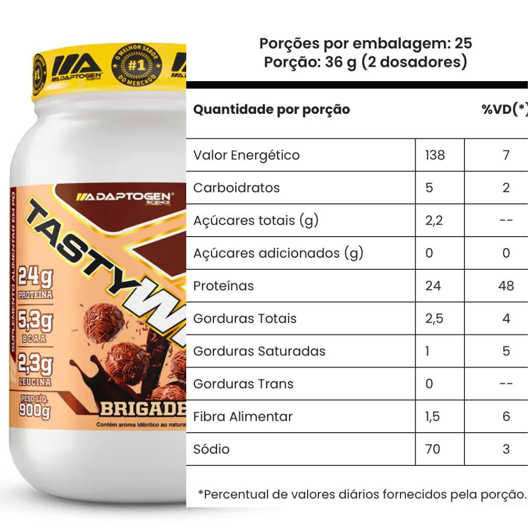 Tasty Whey 3w Gourmet Brigadeiro Adaptogen | 900g