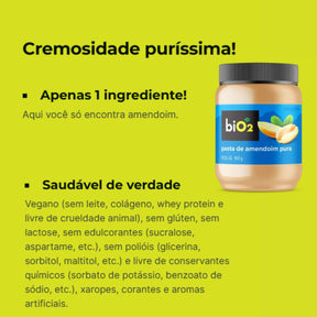 Pasta de Amendoim Pura BiO2 | Pote 900g