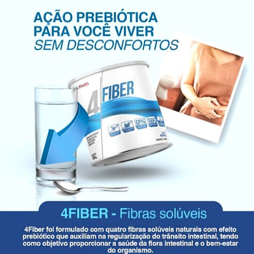 Kit | 3x 4 Fiber Suplemento Alimentar com Fibras ClinicMais | 200g