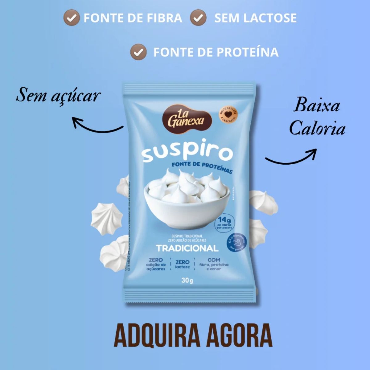 Suspiro La Ganexa Tradicional Zero Açúcar Zero Lactose | 30g